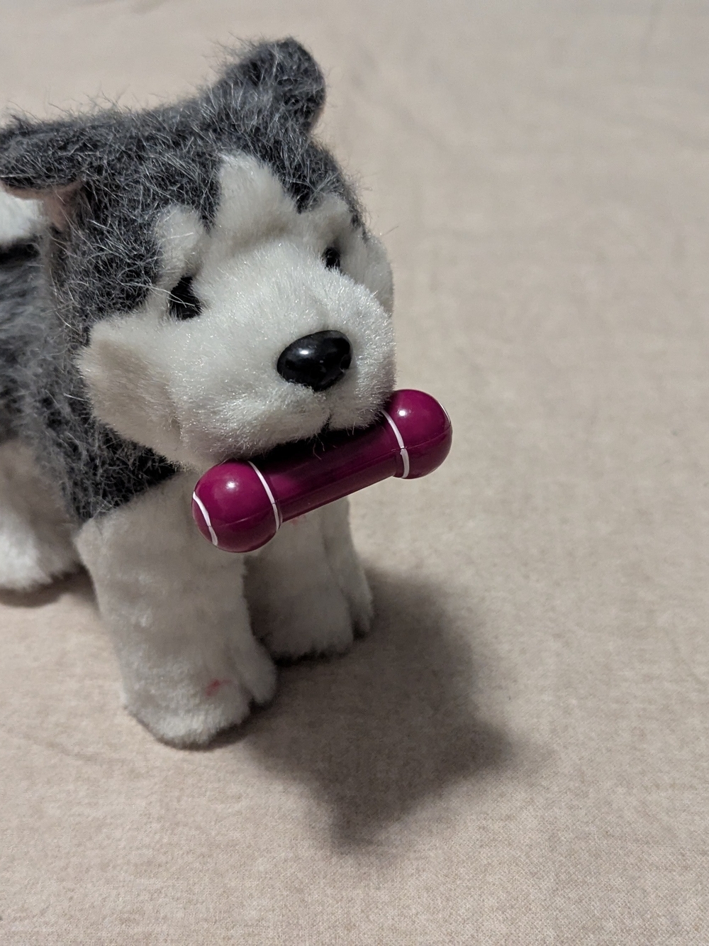 American Girl Plush Husky Dog Gray White 2019 GDX03 with Purple Bone - Picture 1 of 7